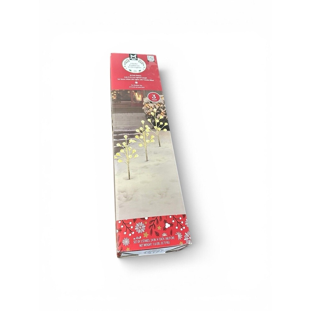 Member's Mark Globe Pathway LED Lights, 3 Pack, Warm White LED & Twinkle Effect